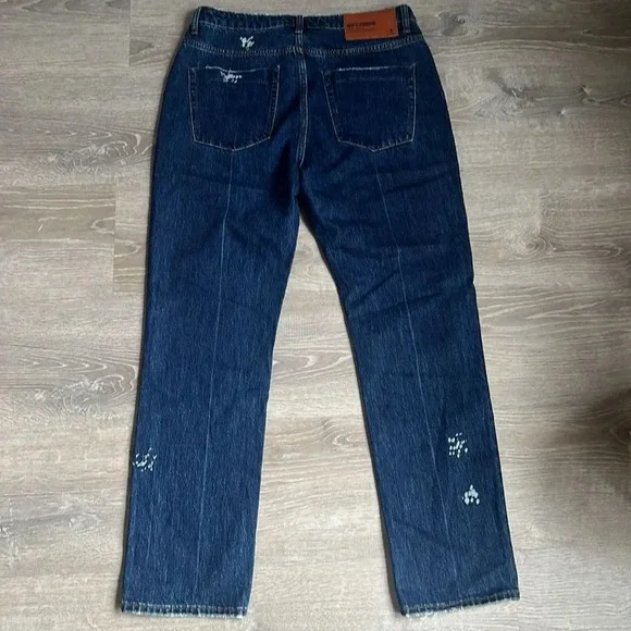 NEW one teaspoon VIRGIN BLUE AWESOME BAGGIES HIGH WAIST STRAIGHT LEG JEANS BLUE
